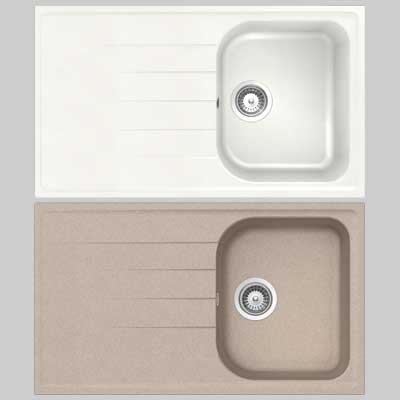 LAVELLO SINTETICO UNA VASCA INCASSO MOD. LITHOS Avena 58