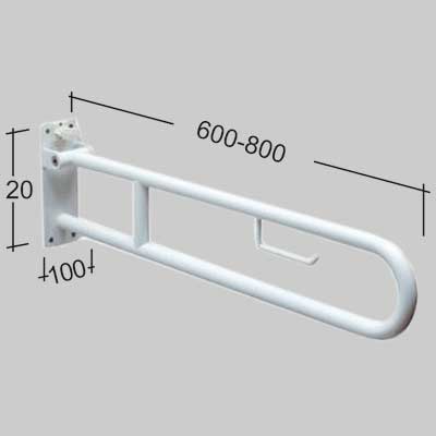 BARRA DI SOSTEGNO RIBALTABILE CON PORTA CARTA IGIENICA 60 cm