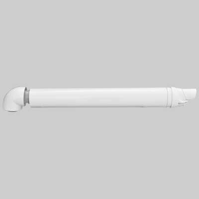 TERMINALE ANTIVENTO CON CURVA 90° PER CALDAIE  60 - 100