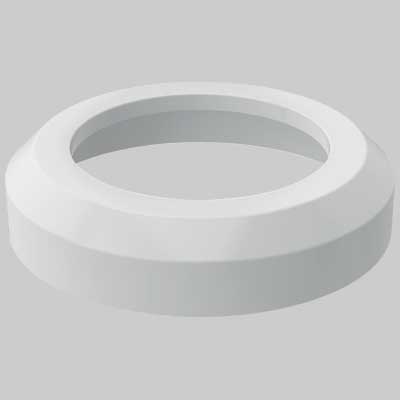 ROSONE BIANCO DA PARETE PER CURVA WC 90°  Dm 110 H 3,6