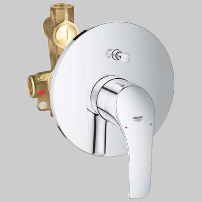 MONOCOMANDO DOCCIA INCASSO CON DEVIATORE EUROSMART NEW  Cromo