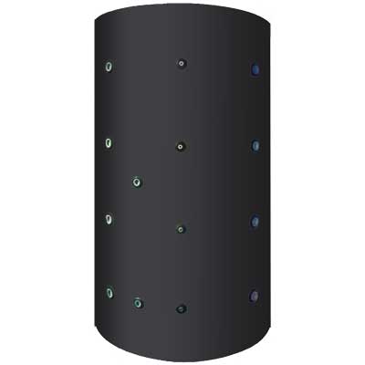 Puffer accumulatori termici con 2 serpentini  Lt 800