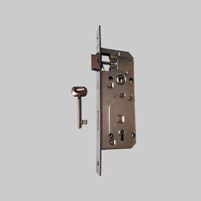 SERRATURA PER PORTE IN LEGNO ''PATENT GRANDE'' FRONTALE BORDO QUADRO BONAITI E40 Ottonata...