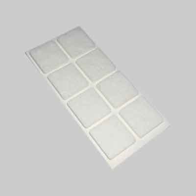 FELTRINI QUADRATI mm 100x100 - Bianco - Blister 1 pezzo