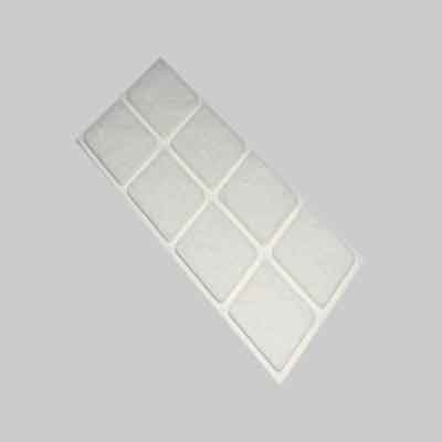 FELTRINI RETTANGOLARI mm 25x35 - Bianco - Blister 6 pezzi