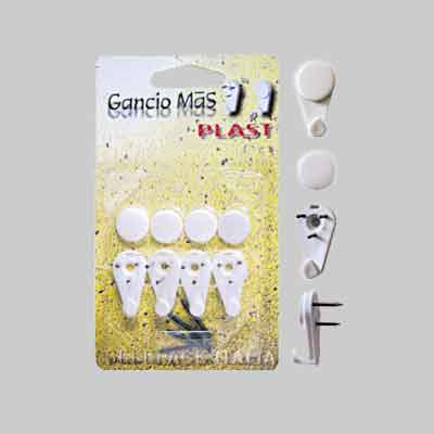 GANCI PER QUADRI ''MàS PLAST'' blister 4 pezzi (cartone 12 pz)