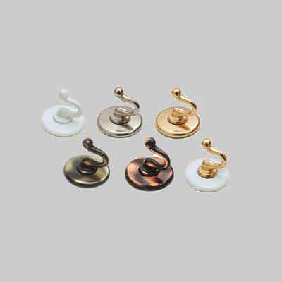GANCIO MULTIUSO ''SMERALDO'' Ø mm 30 - Bianco/oro (cartone 20 pz)