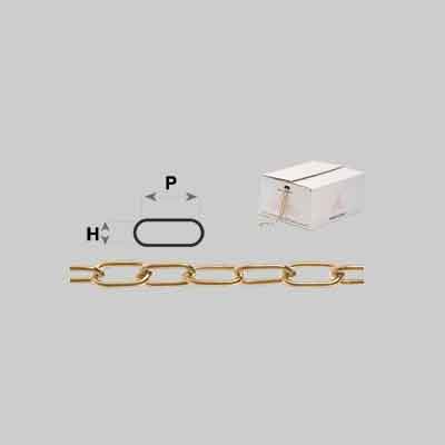 CATENA GENOVESE OTTONATA n° 14 (mm 2,2) - PxH 15,2x6,2 - scatola mt 25