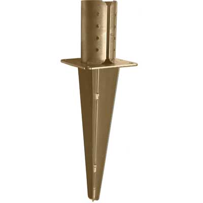 SUPPORTO PER PALI CON ANCORAGGIO AL TERRENO mm 100x40h