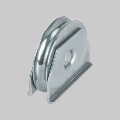 RUOTA CON SUPPORTO LATERALE PER CANCELLI GOLA TONDA mm 140