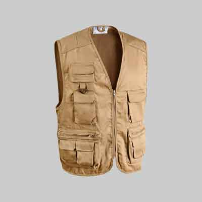 GILET MULTITASCHE ''STAR'' BEIGE Tg. XL