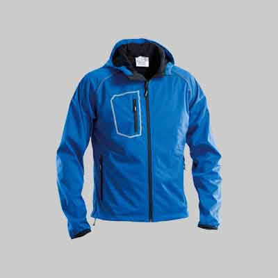 GIUBBINO SOFTSHELL CON CAPPUCCIO 'FASTEN' BLU Tg. S (44-46)
