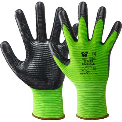 GUANTO PROFESSIONALE 'NBR CRINKLE' NERI Tg. 9