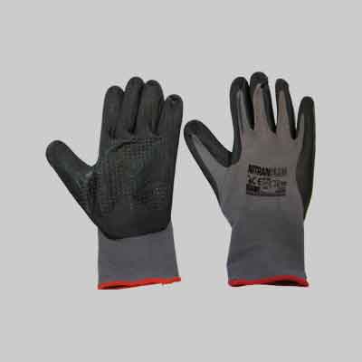 GUANTO PUNTINATO NYLON/NITRILE SCHIUMATO Tg. 8 (cartone 12 pz)