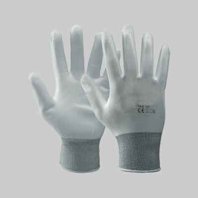 GUANTO POLIESTERE/POLIURETANO BIANCO Tg. 9 (cartone 12 pz)