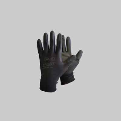 GUANTO POLIESTERE/POLIURETANO NERO Tg. 9 (cartone 12 pz)
