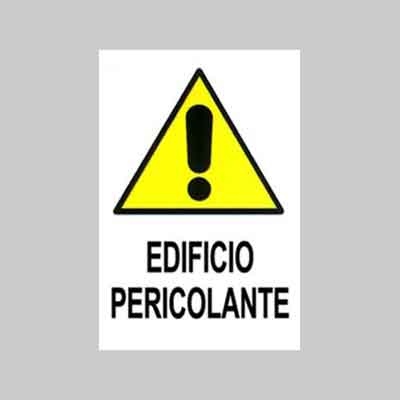 CARTELLO ''EDIFICIO PERICOLANTE'' cm 40x60 (cartone 10 pz)