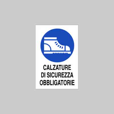 CARTELLO ''CALZATURE DI SICUREZZA OBBLIGATORIE'' cm 40x60 (cartone 10 pz)