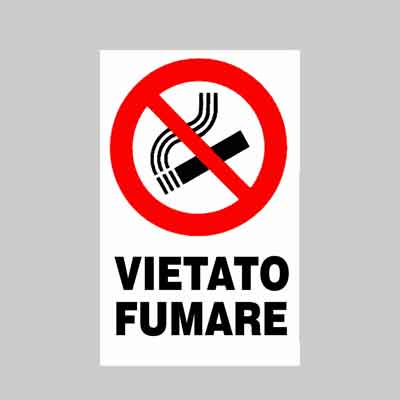 CARTELLO ''VIETATO FUMARE'' cm 20x30 (cartone 10 pz)