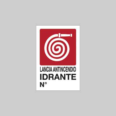CARTELLO ''IDRANTE N°'' cm 20x30 (cartone 10 pz)