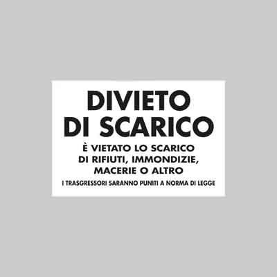 CARTELLO ''DIVIETO DI SCARICO'' cm 20x30 (cartone 10 pz)