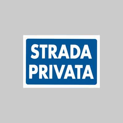 CARTELLO ''STRADA PRIVATA'' cm 20x30 (cartone 10 pz)
