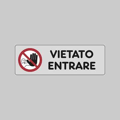 ETICHETTA ''VIETATO ENTRARE'' cm 15x5 (cartone 10 pz)