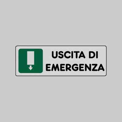 ETICHETTA ''USCITA DI EMERGENZA'' cm 15x5 (cartone 10 pz)