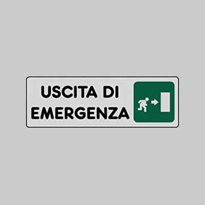 ETICHETTA ''USCITA DI EMERGENZA DX'' cm 15x5 (cartone 10 pz)