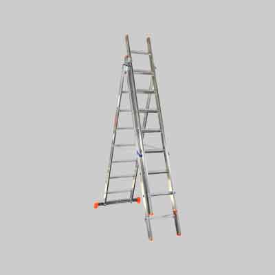 SCALA A TRE ELEMENTI OR3 7+7+7 gradini (H.mt 4,25) - montante mm 60x25
