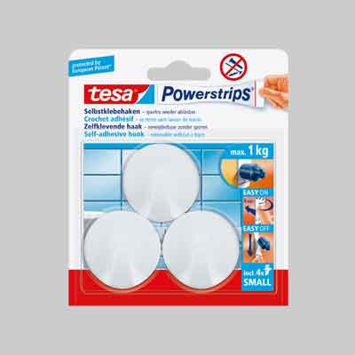GANCIO TONDO ''POWERSTRIPS®'' SMALL 3 ganci + 4 strisce