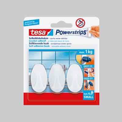 GANCIO OVALE ''POWERSTRIPS®'' SMALL 3 ganci + 4 strisce