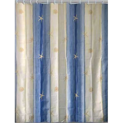 TENDA DOCCIA IN POLIESTERE 'OLTREMARE' cm 240x200 Beige/Azzurro