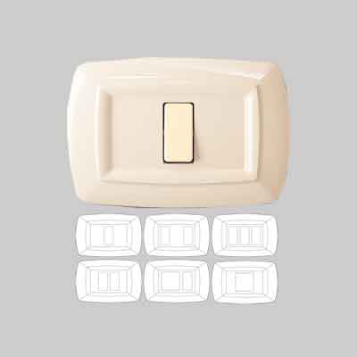PLACCA COPRINTERRUTTORI ''TONDO'' ''ECL2591A'' AVORIO 1 modulo