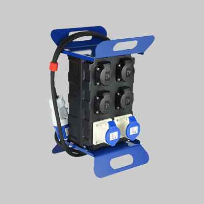 QUADRO DI DISTRIBUZIONE PORTATILE CON INTERRUTTORE DIFFERENZIALE cm 20x22x36h