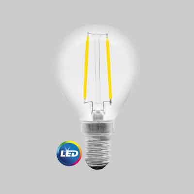 LAMPADA LED A FILAMENTO MOD.''SFERA'' E14 4W - 400Lm - 2700K