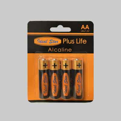 PILE ALCALINE "PLUS LIFE" STILO IDEAL STAR Blister 4 pezzi