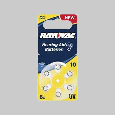 PILA PER ACUSTICA 'RAYOVAC 10' blister 6 pezzi (cartone 10 pz)