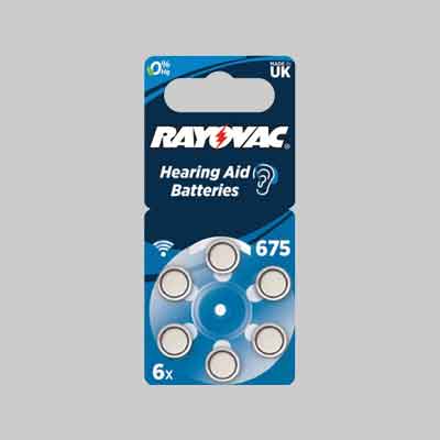 PILA PER ACUSTICA 'RAYOVAC 675' blister 6 pezzi (cartone 10 pz)