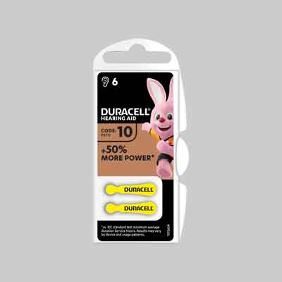 PILA PER APPARECCHI ACUSTICI 'EASY TAB 10' Blister 6 pezzi - Col. Giallo