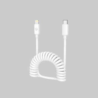 CAVO DI RICARICA A MOLLA USB-C/LIGHTNING LOSTECH cm 120