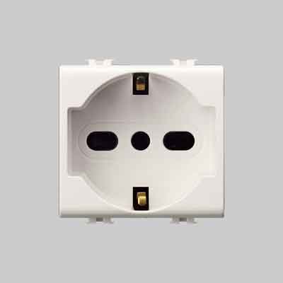 PRESA ITALIANA/TEDESCA 'EASY' 10/16A 250V 2P+T - Bianco