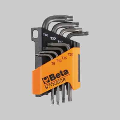 SERIE CHIAVI MASCHIO PIEGATE TORX ''BETA'' ART. 97TX/SC8 8 pezzi (T9÷T40)