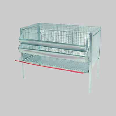 GABBIA PER GALLINE OVAIOLE Quattro celle per 16/20 capi cm 207x50x80h s/piedi con abb. a canna