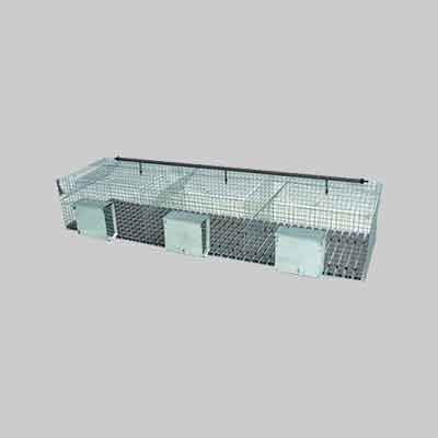 GABBIA PER CONIGLI FATTRICI Tre fori cm 183x50x33h