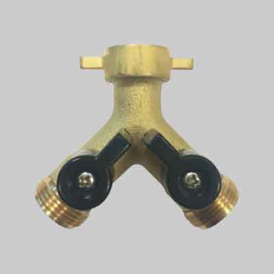 PRESA A RUBINETTO DOPPIA USCITA OTTONE F3/4" x M3/4" x M3/4"