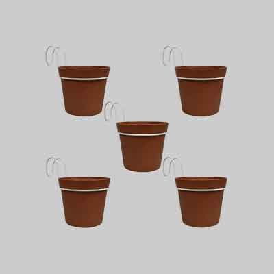 KIT VASI CON BALCONIERA 'POP-UP' Ø 12x13h - Col.Terracotta