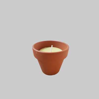 KIT CANDELE ALLA CITRONELLA IN TERRACOTTA Ø cm 6x6h - conf. 6 pezzi