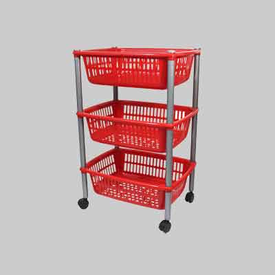 CARRELLO MULTIUSO TRE RIPIANI cm 40x30x85h