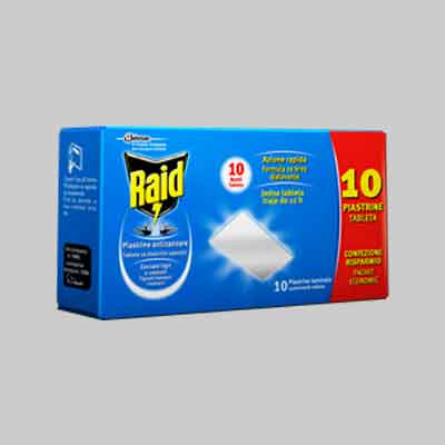RAID PIASTRINE ANTIZANZARE Conf. 10 pezzi
